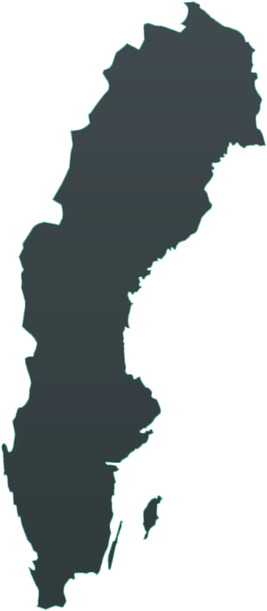 Outline map of Sweden with Njuggträskliden marked in the Norsjö–Lycksele area of Västerbotten